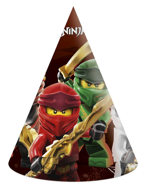 Lego Ninjago Partyhattar 6st