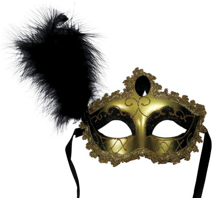 Venetiansk ögonmask Guld Svart