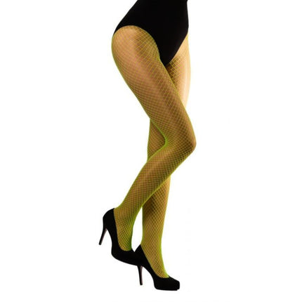 Strumpbyxor Fishnet Neon Green