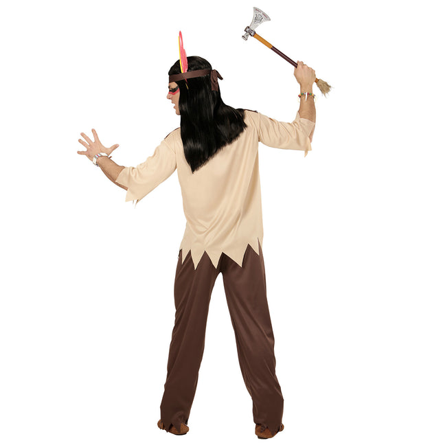 Indian dräkt Brun Beige Herr 3 delar