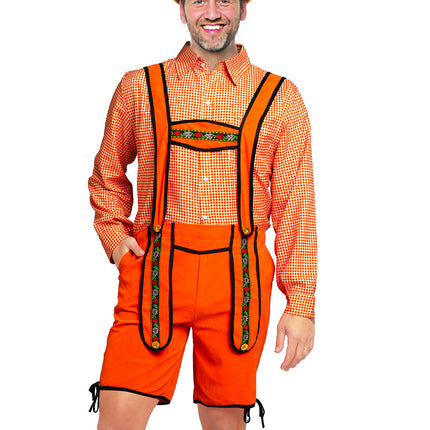 Orange Lederhosen Johann Short för män