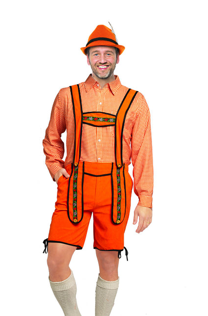 Orange Lederhosen Johann Short för män