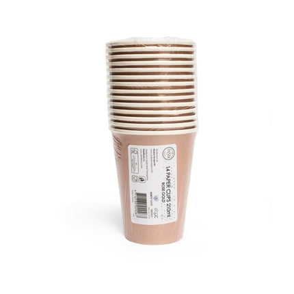 Rose Gold Bägare Papper 210ml 14st