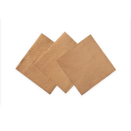 Roséguld Servetter 3 Lager 24cm 20st