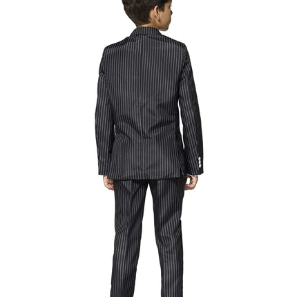 Gangster kritstrecksrandig svart kostym Boy <tc>Suitmeister</tc>