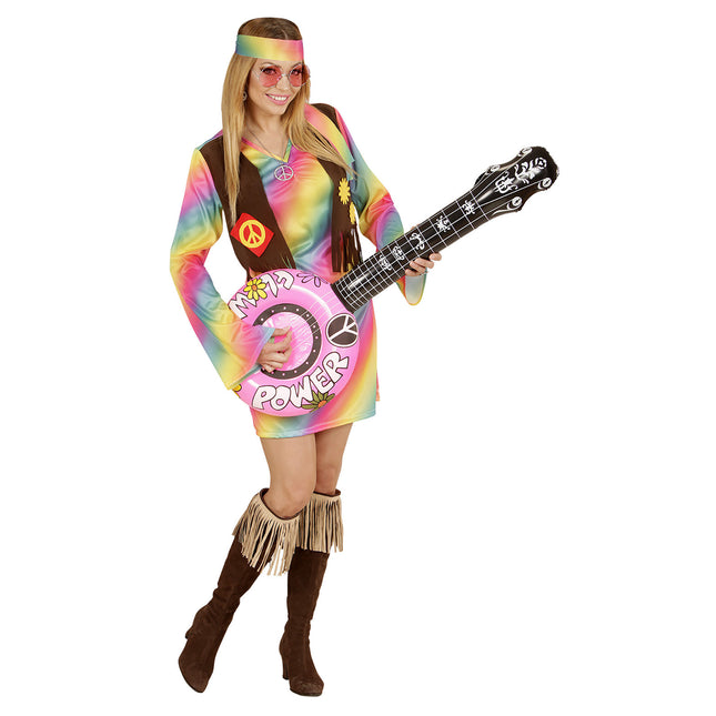 Hippie 60S Fake Banjo Pink Uppblåsbar 1m