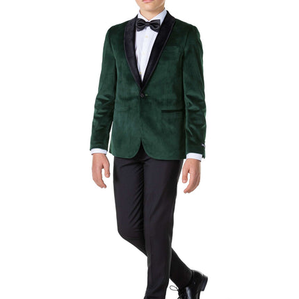 Mörkgrön Sammet Blazer Pojke Tonåring <tc>OppoSuits</tc>