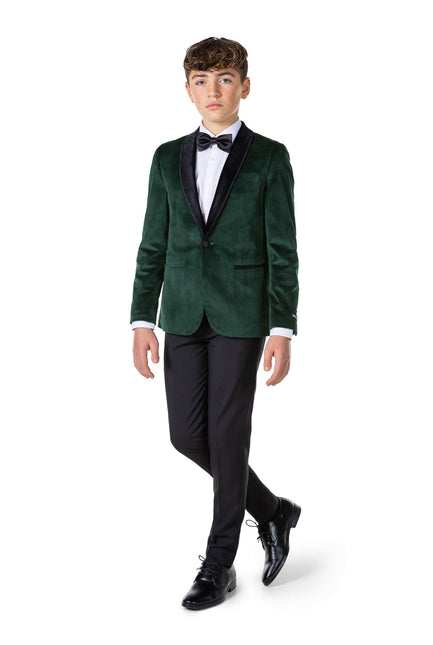 Mörkgrön Sammet Blazer Pojke Tonåring <tc>OppoSuits</tc>