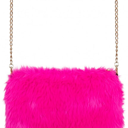 Handväska plysch rosa