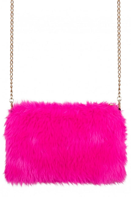 Handväska plysch rosa