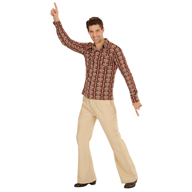 Disco 70S Blus Brun Herr Old School