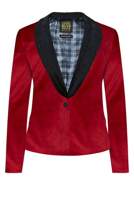 Bordeaux Röd Sammet Blazer Dam <tc>OppoSuits</tc>