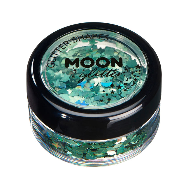 Moon Glitter Holografisk Glitter Shapes Grön 3g