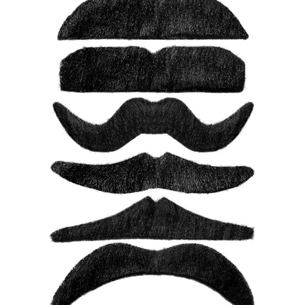 Svart falsk mustasch 1 st