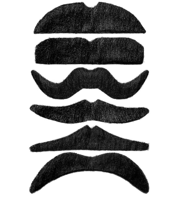 Svart falsk mustasch 1 st
