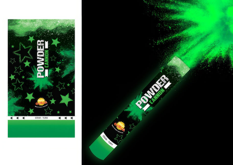 Konfettikanon grönt pulver 30 cm