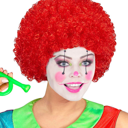 Röd peruk Clown Lockar