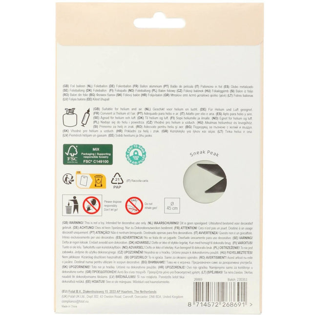 Happy Birthday Helium Ballong Färgad Tom 45cm