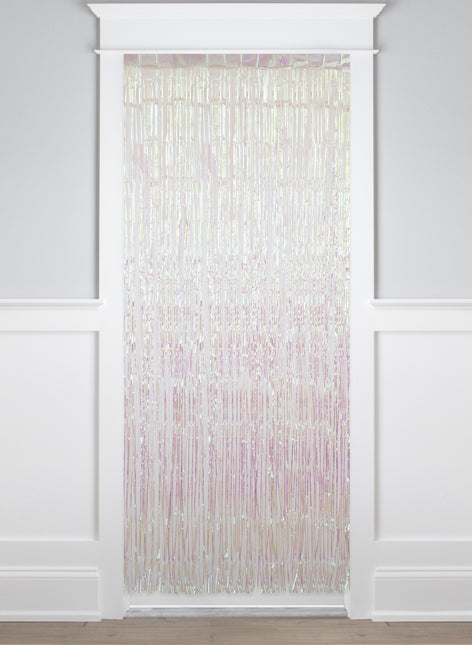 Vit dörrridå Pärla 2m