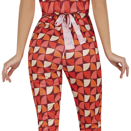 Disco 70S Jumpsuit Damer Retro