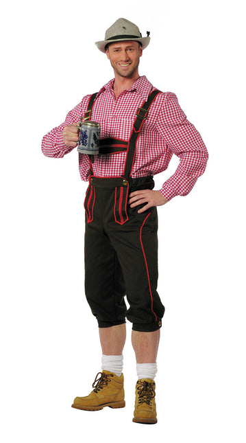 Lederhosen Svart Röd Män