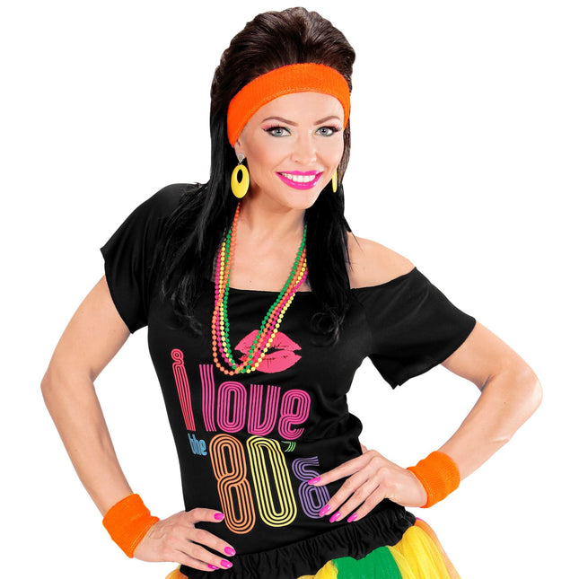 Neonorange svettband 2 delar