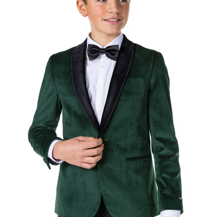Mörkgrön Sammet Blazer Pojke Tonåring <tc>OppoSuits</tc>