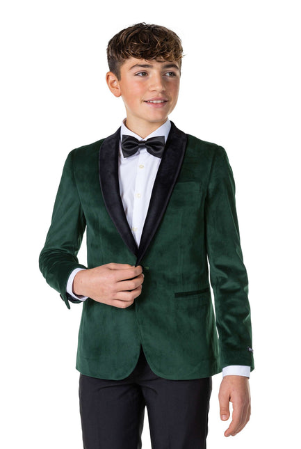 Mörkgrön Sammet Blazer Pojke Tonåring <tc>OppoSuits</tc>