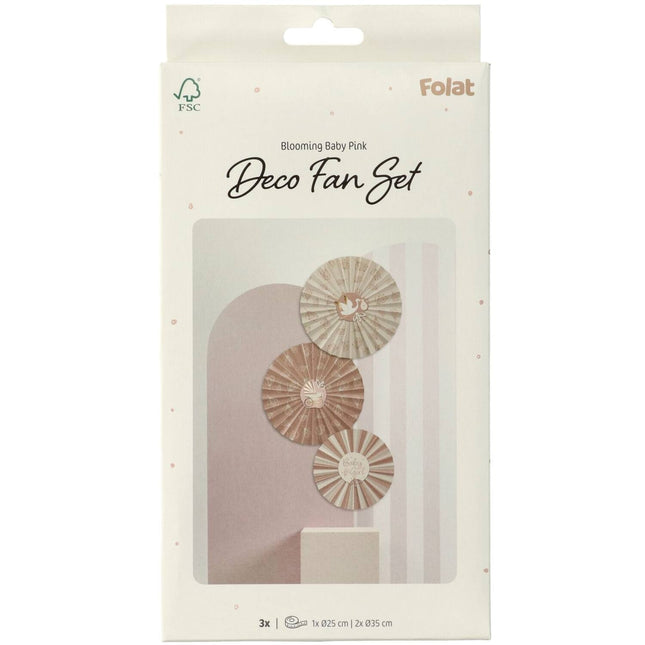 Födelsepappersfläktar Babygirl 3st