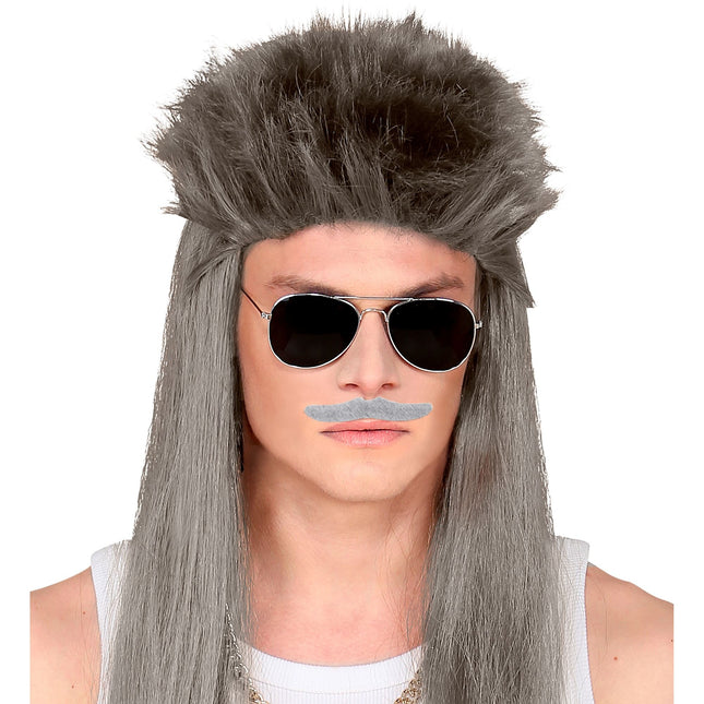 Grå falsk mustasch