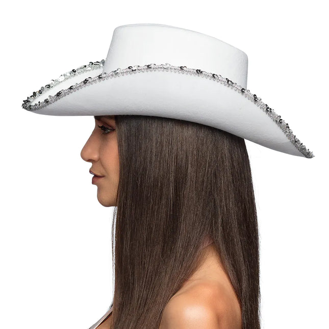 Bröllop Cowboyhatt Brud Glitter
