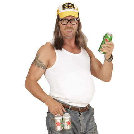 Gul keps Trucker med hår