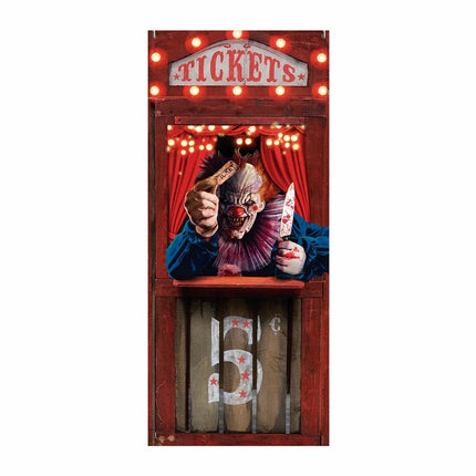 Halloween Dörraffisch Skräck Clown 120cm x 79cm