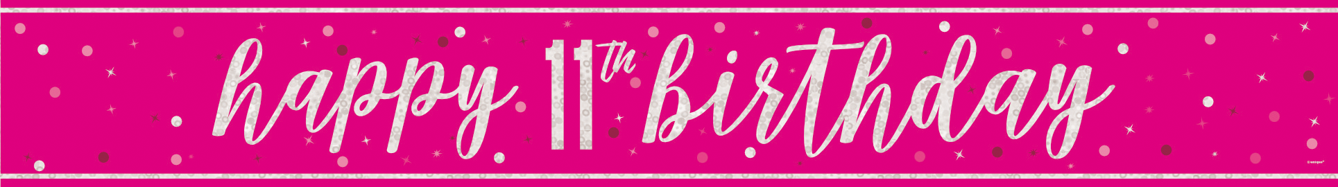 Happy Birthday-banner rosa 11 år 2,74 m