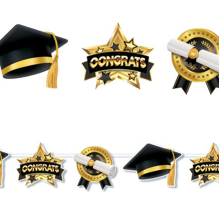 Graderad krans Grattis 3m