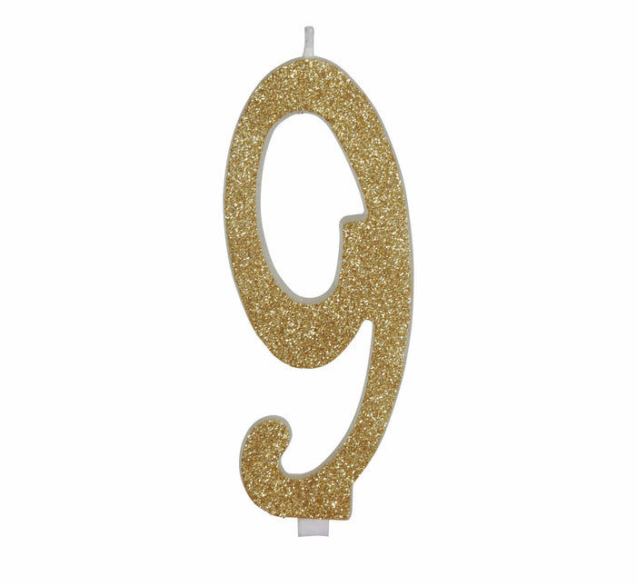 Guldljus 9 år Glitter 12,5cm