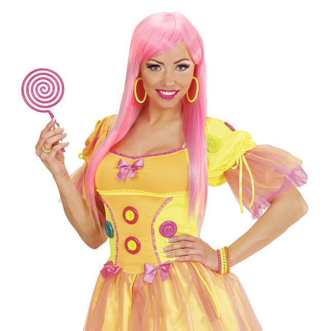 Neon gula örhängen ringar