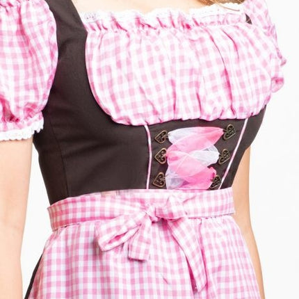 Dirndlklänning Oktoberfest Lång Rosa
