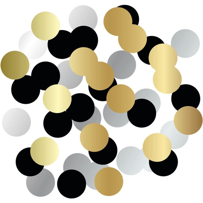 Svart guld silver konfetti