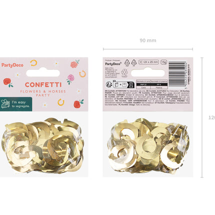 Hästskor med konfetti i guld