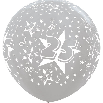 Ballonger Nummer 25 Silver 91cm 2st