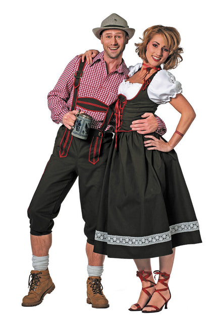 Lederhosen Svart Röd Män