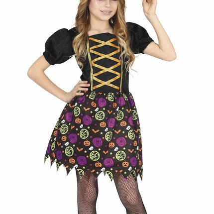 Häxa Halloween Kostym Flicka Pumpa