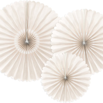 Paper Fans Beige Set 23-40cm 3 delar