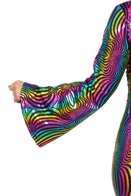 Disco Kostym Färgad Damer Holografisk