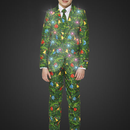 Grön kostym Jul med ljust barn