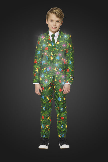 Grön kostym Jul med ljust barn