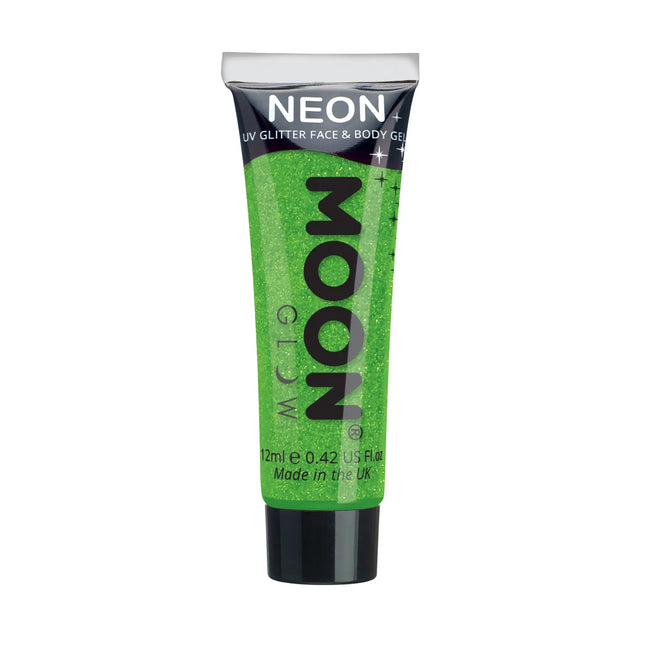 Moon Glow Neon UV Fine Glitter Gel Grön 12ml