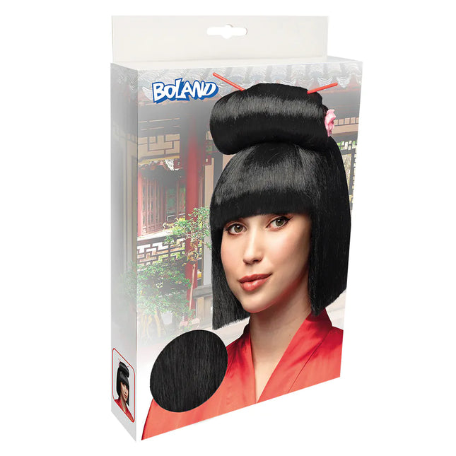 Svart peruk med pinnar