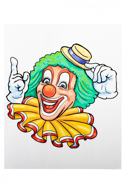 Fönsterklistermärke Clown Gul hatt 40cm